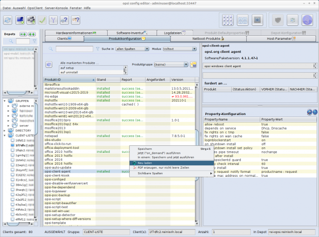 Screenshot CoreBiz System Update Server